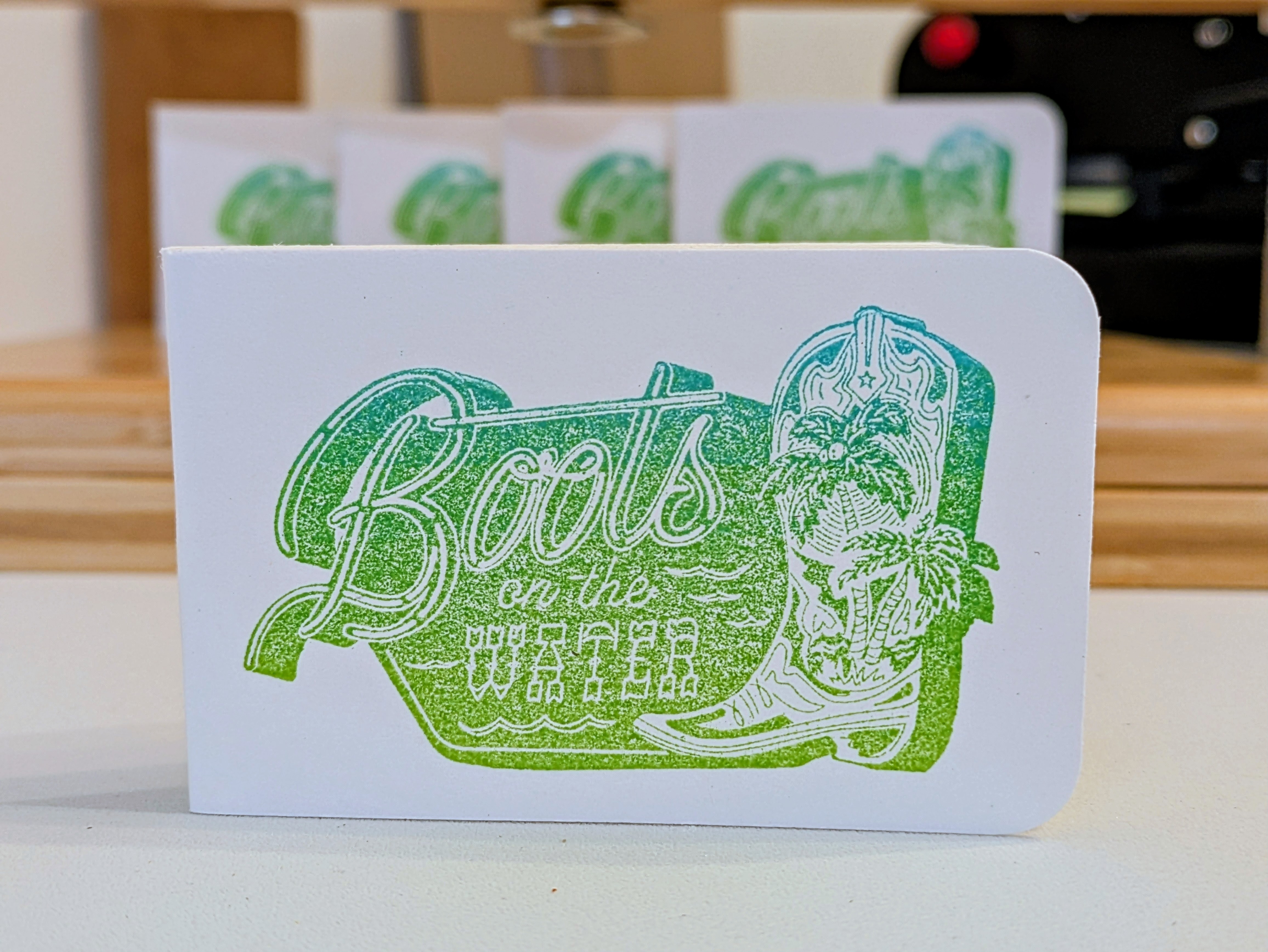 Special edition Boots on the Water green Wallet Notebook front